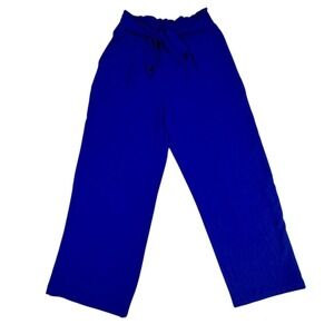 Hey Moments Royal Blue Wide Leg Waist Tie Pants Women's Medium NEW